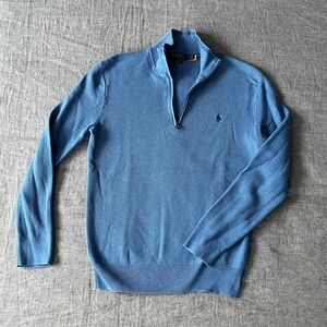 Polo Ralph Lauren Men's Blue Quarter-Zip Sweater